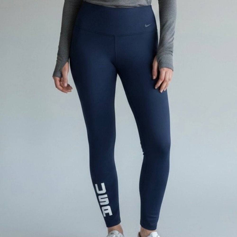 Nike USA Training Leggings Womens Medium Navy Blue High Rise‎ Tights DQ6013-410